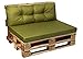 Garden Factory - Cuscini per bancali, Cuscini per divano di pallet, Seduta, Schienale o Set V1 (Set (Seduta 120x80+Schienale 120x50), Lime)