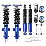 Upgrade Adjustable Coilovers Compatible with Ford Mustang 2005-2014 High Poundage Coil Spring Absorber Struts Suspension Lowering Kit Blue