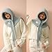 SPONGL Korean Knitted Headgear Hat with Adjustable Necktie and Scarf Hoodie for Women Winter Warmth Fashion Head Accessory