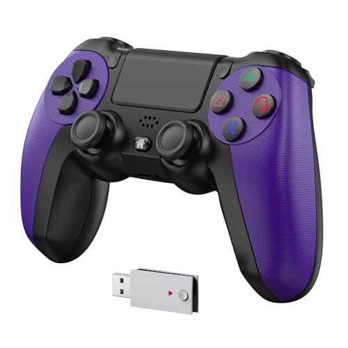GMVOX Wireless Controller for PS-5, Gamepad Supports Turbo&Programmable Functions, Dual Vibration&Speaker&Hall Effect Joystick Features, for PS-5/Slim/Pro/PC/PS-4/IOS/Android Platforms (PS-5 Game Need 2.4G Adapter Pairing)Purple