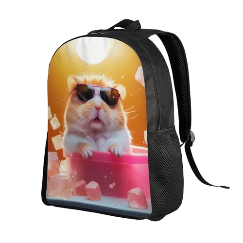 Travel Backpack for Women & Men Hamster Sunglasses Lightweight, Large Capacity Backpack For Adult 16 Inch2