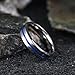 King Will 6mm Men Titanium Wedding Ring Blue Silver Center Polished Engagement Ring for Unisex(10.5)