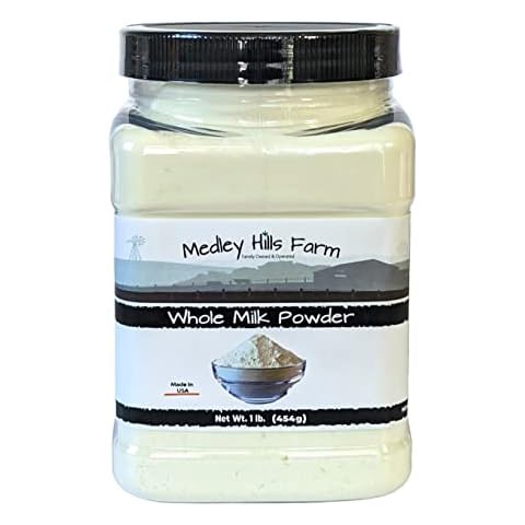 Whole milk powder By Medley Hills Farm in Reusable Container 1 lb. - Great dry milk powder for baking - whole powdered milk - Product of USA Cover