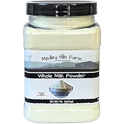 Whole milk powder By Medley Hills Farm in Reusable Container 1 lb. - Great dry milk powder for baking - Product of USA