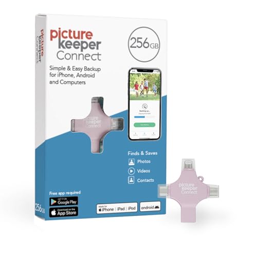 Clé USB sauvegarde 256 Go Picture Keeper Connect pour iPhone Android et PC Mac rose