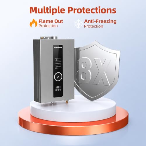 Novieex Propane Gas Tankless Water Heater Up to 4.3 GPM 100,000 BTU, Indoor