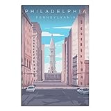Vintage Reiseposter Philadelphia Leinwandkunst Poster 
