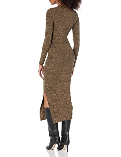 French Connection Women's Sweeter Sweater Cutout Midi Dress, Camel Black, M #TOP1