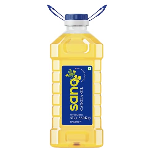 Image of Sano Canola Cooking Oil for Daily Use | Recommended for All Types of Cuisines | Lowest in Saturated Fat Content | Ideal for Health-Conscious Cooking | 5 Litre (Pack of 1) | Smart Cooking Choice