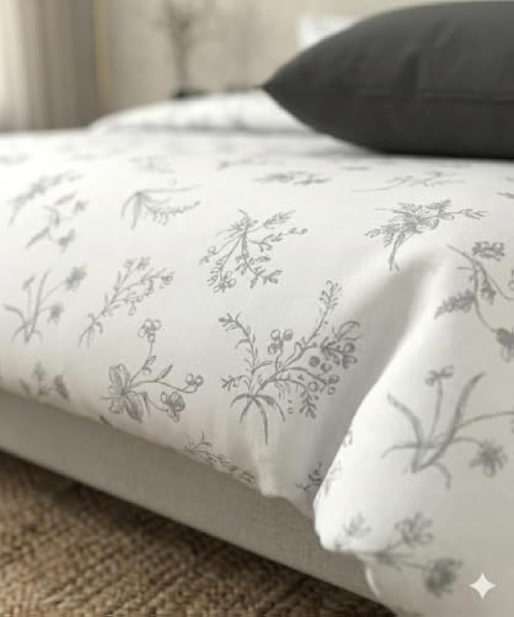 Vintage 100% Cotton King Size Bedsheet with 2 Pillow Covers