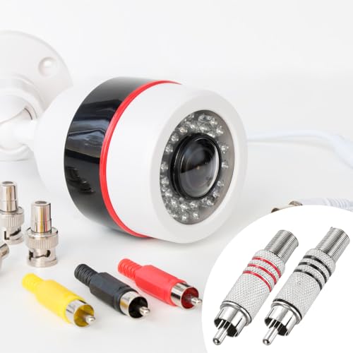 4 Conectores RCA macho para cable de altavoz plateados miniatura 6