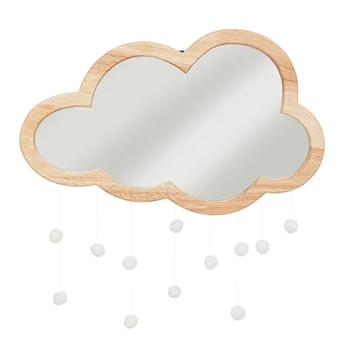 Paris Prix - Atmosphera for Kids - Miroir Mural Enfant Nuage 40cm Naturel