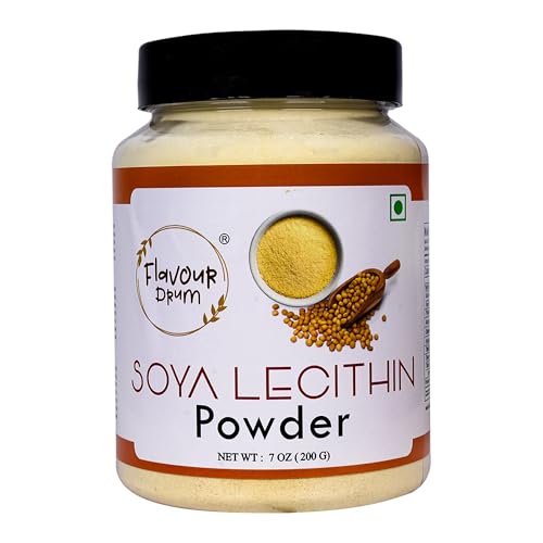 Flavour Drum SOYA Lecithin Powder 200 g (7 oz) | 100% Pure Plant-Based Emulsifier | Non-GMO Soy Lecithin for Baking Chocolate Making Sauces & Keto Recipes | Vegan Gluten-Free | No Additives