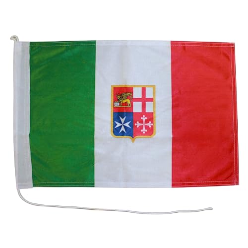 GUSTO Drapeau Italie Tricolore National Tissu Résistant à l'Ébandiement (30 x 45 - Marine Civile)