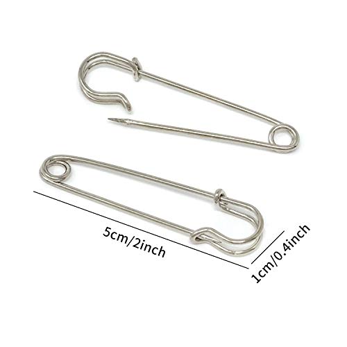 image for Honbay 30PCS 5cm/2Inch Brooches Heavy Duty Safety Pins for Blankets, S