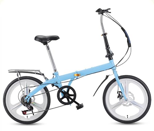 LINCYS Bicicleta Plegable 20 Pulgadas para Jóvenes & Adultos, Marco Ligero de Acero al Carbono, Frenos de Doble Disco, Ajustable, Altura 150-175cm - para Ciudad, Colegio, Ocio & Viajes