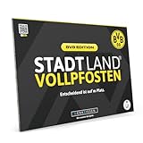DENKRIESEN Stadt Land Vollpfosten® A4 – BVB Edition | Ab 9 Jahren | BVB-Fanartikel | Borussia Dortmund | Stadt Land Fluss