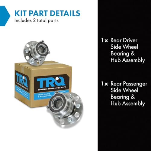 Image of TRQ Rear Left and Right Wheel Bearing & Hub Assembly Set 2 Piece for 2006 Lexus GS300 07-11 GS350 07-11 GS450h 08-11 GS460 16-20 GS F 08-14 is F 15-22 RC F 06-13 IS250 06-13 IS350