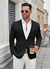 Saco casual para hombre, ajuste regular, ligero, de dos botones, chaqueta de traje 4