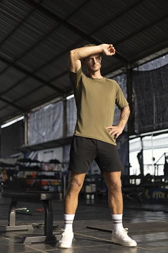 CIMIC 5er Pack Sport Tshirts Herren Funktionsshirt Sportshirt Herren Kurzarm T Shirt Atmungsaktive Trainingsshirt Männer Fitness Gym Laufshirt Wandershirt Men Set 510 Black Grey Green Navy Blue L