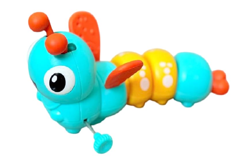 Image of BSB Prime Wind Up Key Operated Dancing Moving Caterpillar Toy for Kids | Gifting Ideas for Kids Party Birthday Celebration| Playful | Interactive & Engaging | Entertaining | 1 pc (Turquoise)