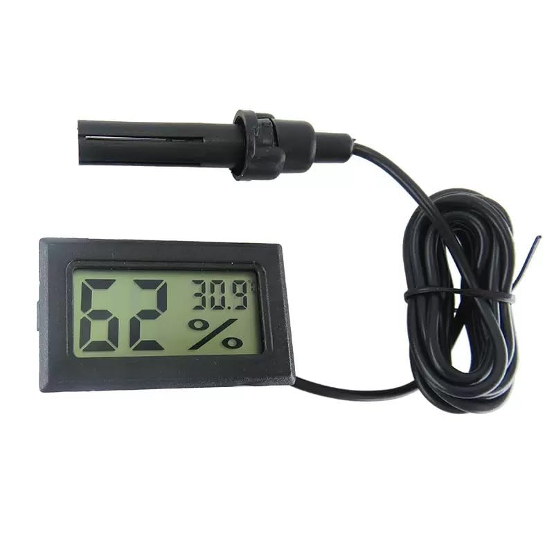 Ytian LCD Tuner Numérique Intégré Thermomètre Hygromètre avec Sonde Externe pour Couveuse Aquarium Volaille Reptile Noir