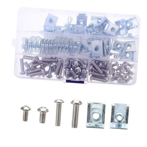 Juego de 100 tuercas de lengüeta y clips en U de acero inoxidable para coches 7