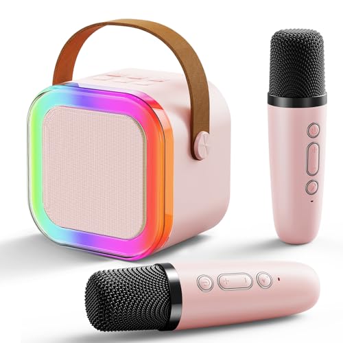 Mini machine de karaoké pour animer vos fêtes en famille avec 2 micros sans fil