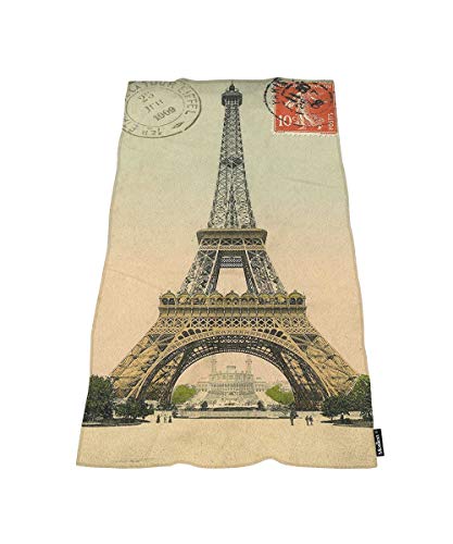 Moslion Comfy Bath Towels Retro Paris Eiffel Tower Postmark Soft Bathing/Beach/Camping Towel for Women Men Girls Boys Large Size 64x32 Inches