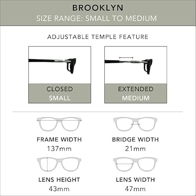 Clic Magnetic Reading Glasses - Adjustable Neck Hanging Readers - Secure Fit with Rigid Headband - Brooklyn (S-M, Grey, 1.25 Magnification)