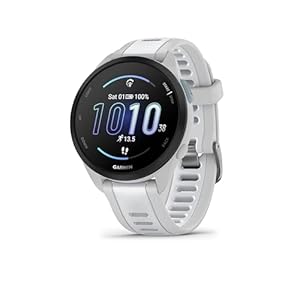Garmin Forerunner 165 GPS 43mm Running Smartwatch, Lightweight, AMOLED Touchscreen, Advanced Training, Insights and Features, Safety & Tracking Features, up to 11 days Battery Life, White