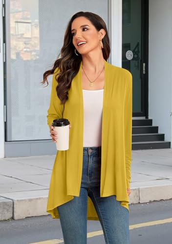 Image of Anymiss Womens Long Cardigans Spring Lightweight Jackets S-2XL Knit Kimono