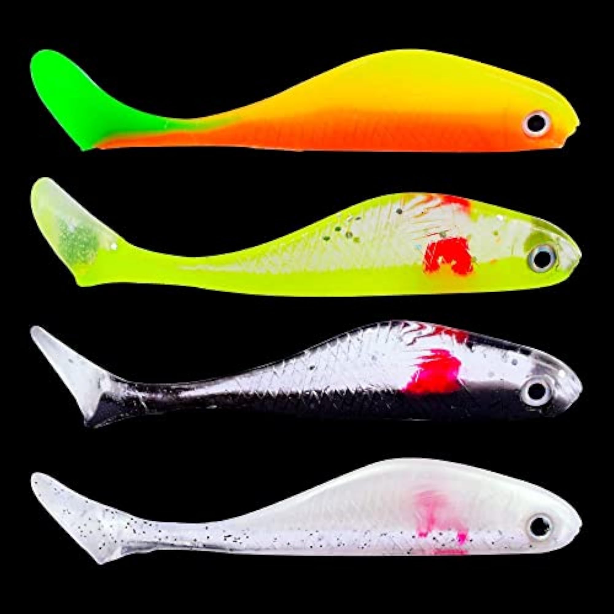 10pcs Handmade Soft Fishing Lures, 6 Colours