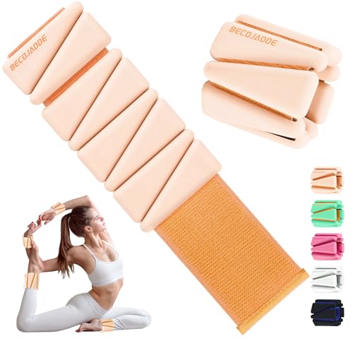 Image of BECOJADDE Ankle Weights for Women Wrist Weights Set of 2 (1 lb /2 lb Each) Adjustable Arm Leg Weight for Womens Men Suitable for Walking Swimming Running Pilates Yoga Gym