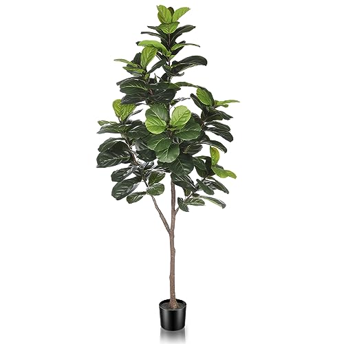 LYERSE Artificial Fiddle Leaf Fig Tree - 6.5ft Faux...