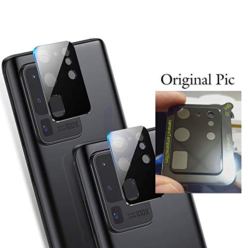 Image of Black Camera Lens Tempered Glass Compatible with Oppo F17 Pro [Anti-Scratch Bubble-Free 9H Hardness Full Camera Lens Protector Tempered Glass-Black