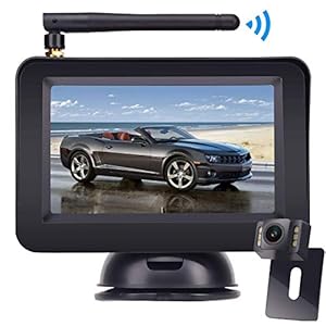 Wireless Reversing Camera, DOUXURY 4.3” LCD Rear View Monitor + 170° Wide Angle IP68 Waterproof Rear View Camera, Night Vision Universal for Car Van Semi Truck