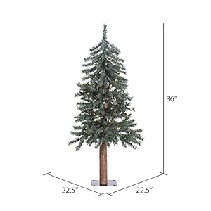 Vickerman 3 Natural Bark Alpine Artificial Christmas Tree Warm White Italian LED Mini Lights Faux Christmas Tree Seasonal Indoor Home Decor