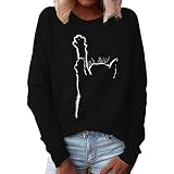 CCBUY Blusentops Unterdamen Katzen Sanft Crewneck Tshirt Businesse Hooded Eleganteen Tøp Unterdamen Passform Langärmelige Polyester Knopfleiste Herbst