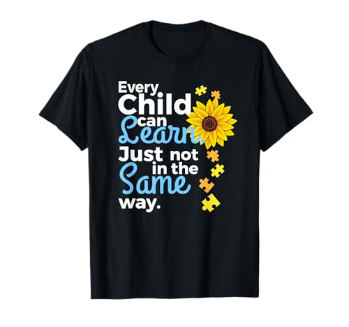 Autism Special Education Teacher Shirt Sunflower Tee Women T-Shirt