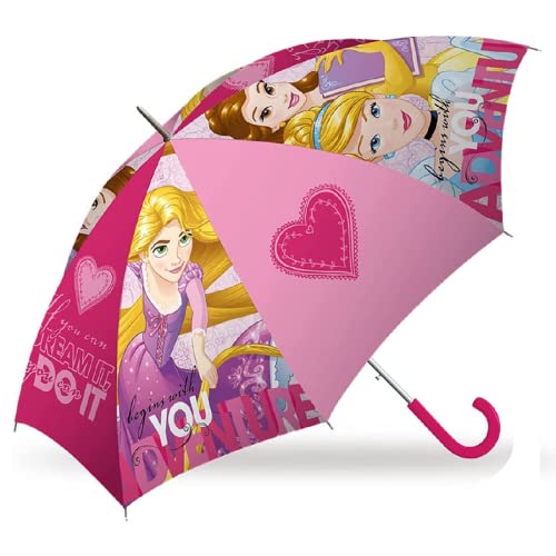 EXACTIME Paraguas para Niñas, Princesas, Estilo Tradicional, Clásico, Paraguas Infantil, Poliéster, 84cm, Perfecto para Vuelta al Colegio, Ideal para Niñas Cover