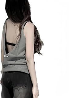 توب كات قطني محبوك بدون ظهر بقبة V وبدون اكمام وقصة فضفاضة كاجوال للنساء من شو داي