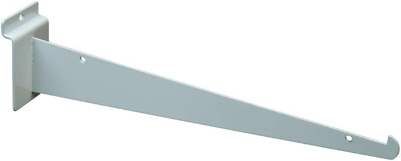 Only Hangers - 12" White Slatwall Shelf Bracket with Lip - 24 Pcs Lot - Fits All Slatwall Panels