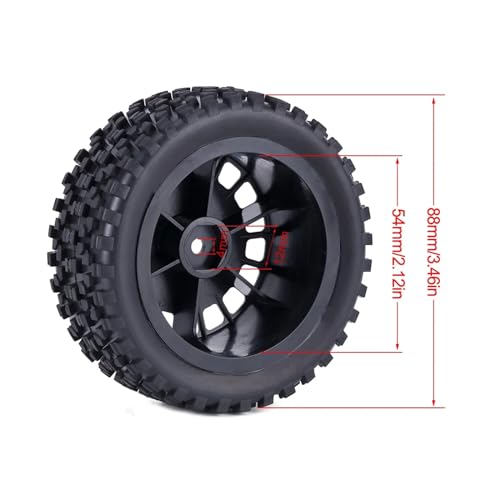 Roue De Route Collée 88mm pour Buggy RC 1/10 | 4 Pièces Jantes et Pneus de Course Rallye - 2