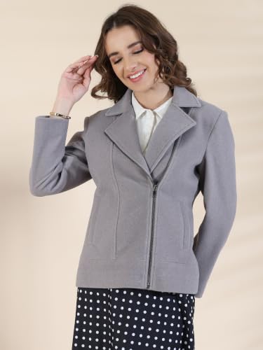 Image of PLAGG Women's Notched Lapel Short Overcoat