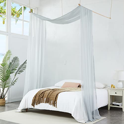 Warm Home Designs Grey Silver Bed Canopy Curtains in 55