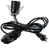 Himalayan Salt Lamp Cord Original Replacement Cord with Dimmer Switch,E12 Candelabra Screw Base Hanging Light Bulb Extension Cord Adapter with 59 inch Wire (Black)