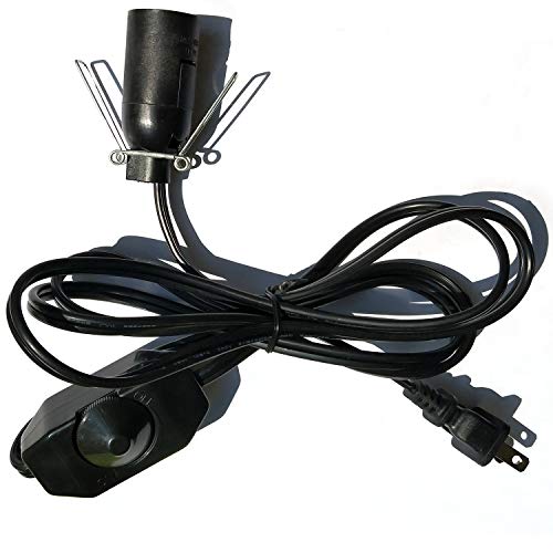 Himalayan Salt Lamp Cord Original Replacement Cord with Dimmer Switch,E12 Candelabra Screw Base Hanging Light Bulb Extension Cord Adapter with 59 inch Wire (Black)