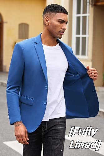 Image of COOFANDY Mens Casual Blazer Slim Fit Suit Jacket Lightweight Knit Sport Coat Two Button Blazer Jacket