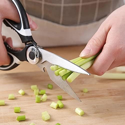 Cooksy® Heavy Duty Sharp Kitchen Scissors for Food | Stainless Steel | Dishwasher Safe | Set with Safety Case | Meat, BBQ, Fish, Pizza Cutter, Vegetables, Herbs, Craft, DIY